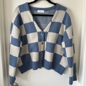 OAK+FORT oversized checker cardigan sweater